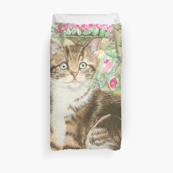 Cat with Cushions Duvet Cover
