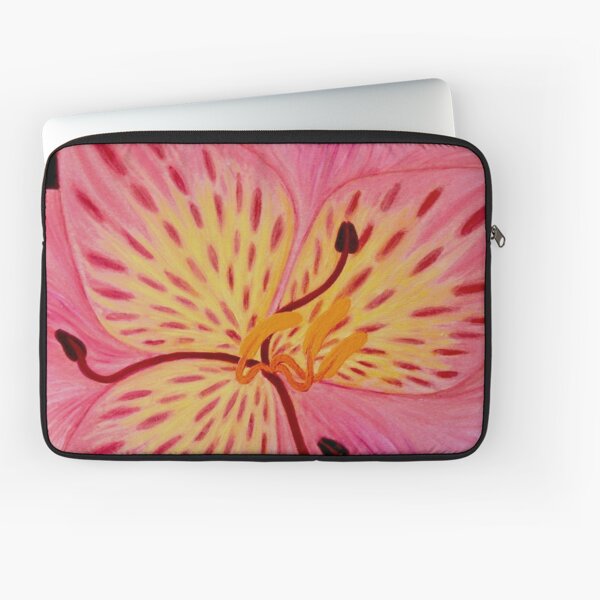 Lily art design, pink lily, flower art, tiger lily, pink floral print Laptop Sleeve