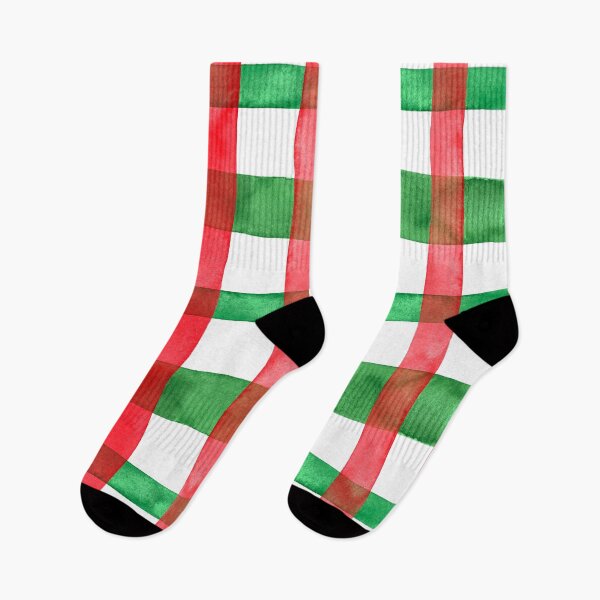 Item preview, Green red white buffalo christmas pattern designed and sold by reka88.