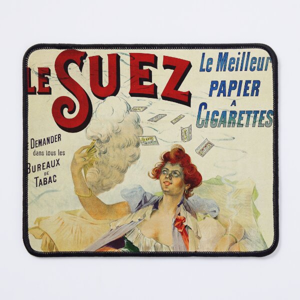 Item preview, LE SUEZ The Best Cigarettes Paper 1900 Vintage French Tobacco Art Poster designed and sold by retroposters.