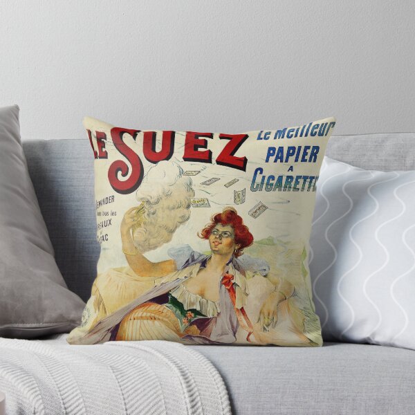 Item preview, LE SUEZ The Best Cigarettes Paper 1900 Vintage French Tobacco Art Poster designed and sold by retroposters.