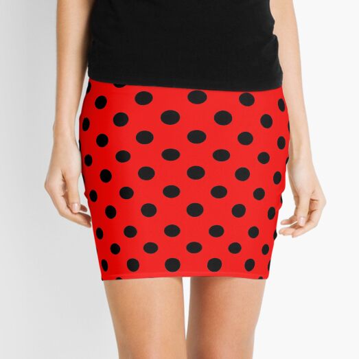 Red and Black polka dots | Ladybug Pattern | Halloween Outfit Mini Skirt