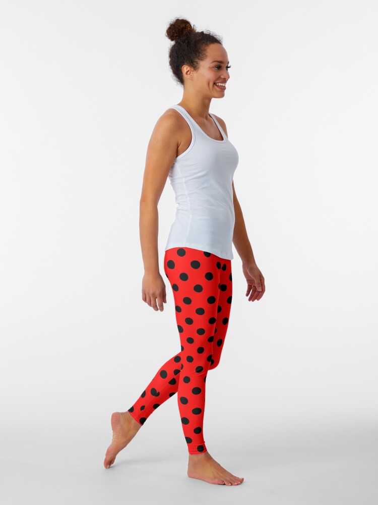 red and black polka dot leggings