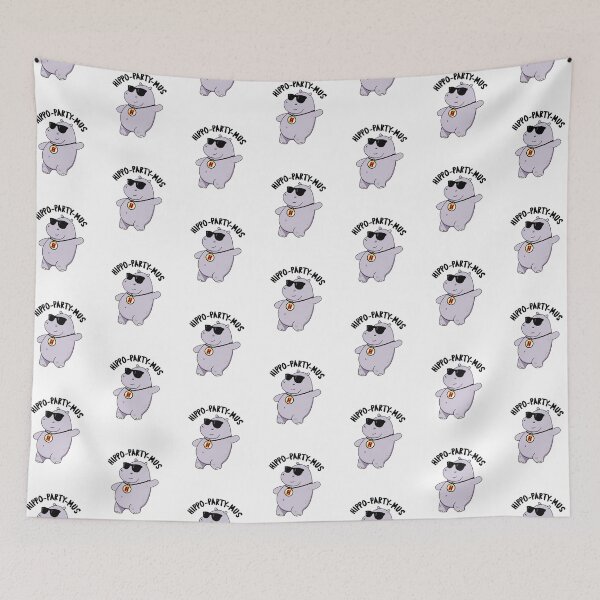 Item preview, Hippo-party-mus Funny Hippo Puns  designed and sold by punnybone.