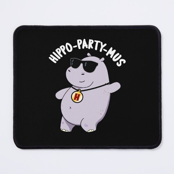 Item preview, Hippo-party-mus Funny Hippo Puns (Dark BG) designed and sold by punnybone.