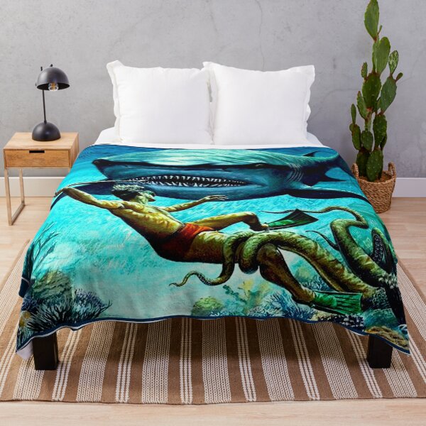 Item preview, SHARK ATTACK : Vintage Underwater Print designed and sold by posterbobs.
