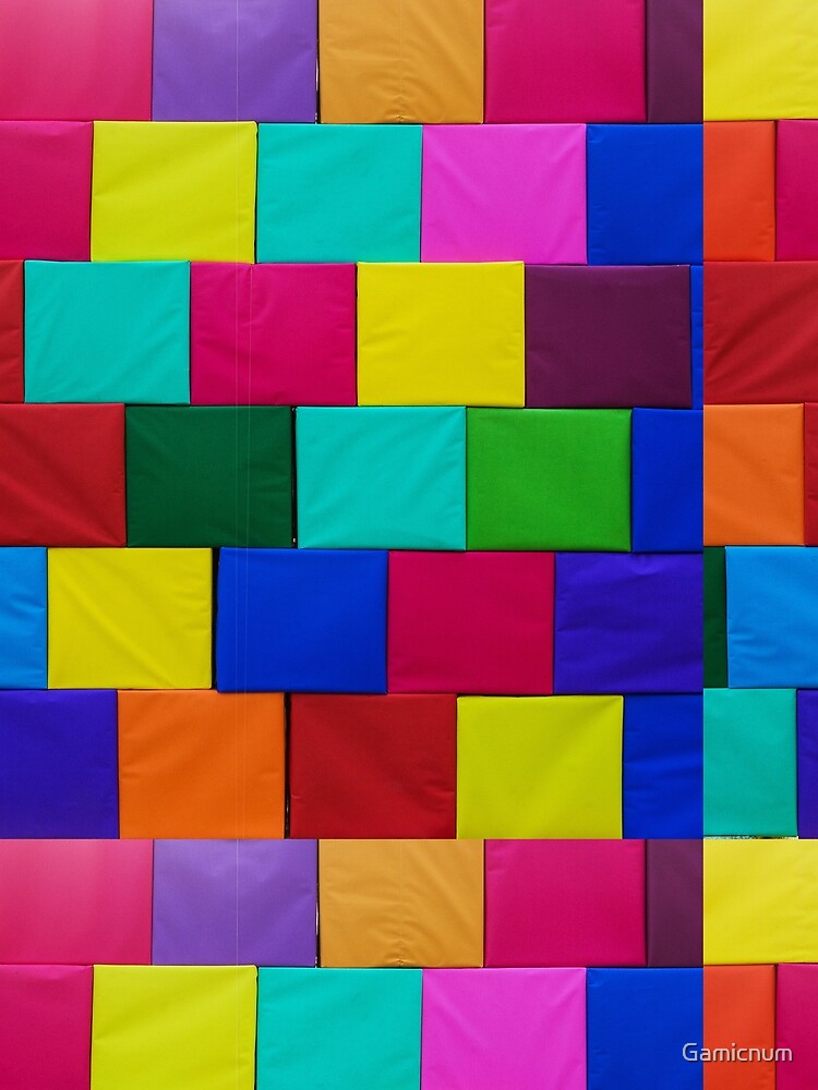 Thumbnail 3 of 3, Scarf,  Colorful Seamless Block Pattern  designed and sold by Gamicnum.