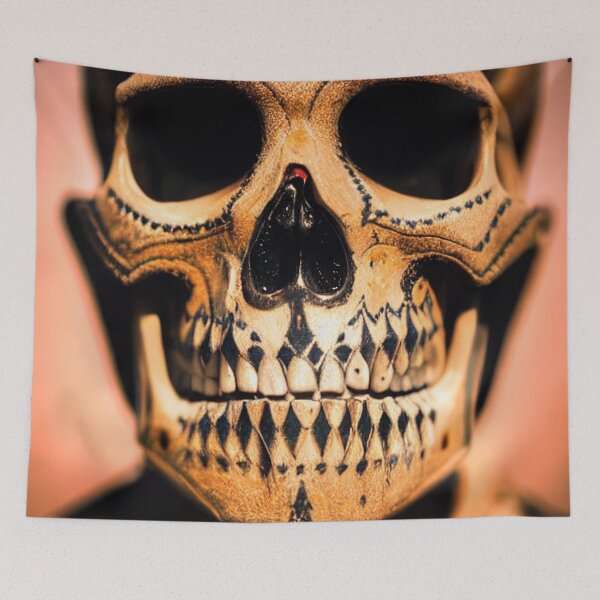 Item preview, A skull with painted ornaments designed and sold by ArtificialBeaux.