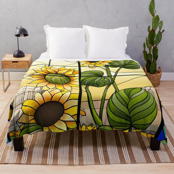 Item preview, Sunflower on stained glass designed and sold by REALDesign-Shop.
