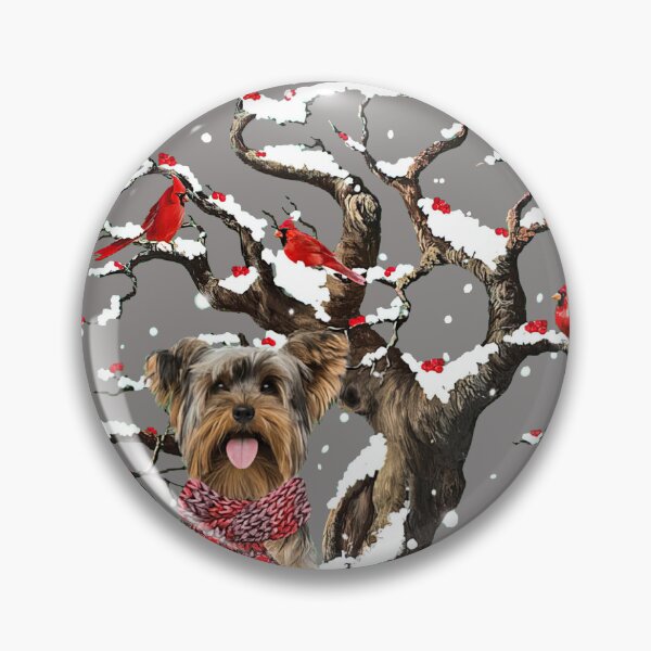 Item preview, Yorkshire Terrier SYorkshire Terrier Scarf Cardinal Snow Christmas designed and sold by MasinDontrae.