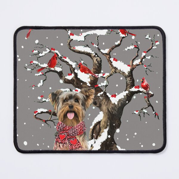 Item preview, Yorkshire Terrier SYorkshire Terrier Scarf Cardinal Snow Christmas designed and sold by MasinDontrae.
