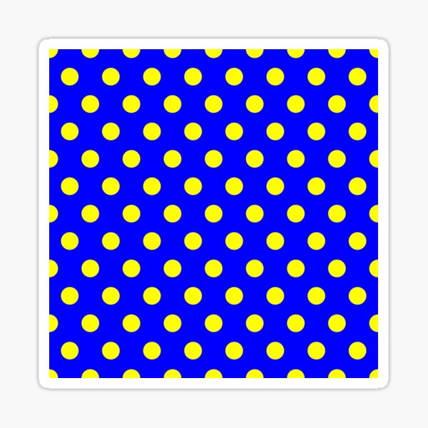 yellow-and-navy-blue-polka-dots-sticker-for-sale-by-patterniastudio-redbubble