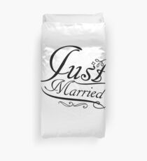 Just Married bride groom couple Duvet Cover