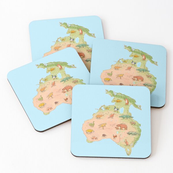 Item preview, Prehistoric megafauna map of Australia designed and sold by Richard Morden.