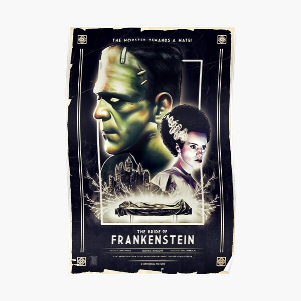 Frankie Finds Love! Frankenstein Boris Karloff Poster
