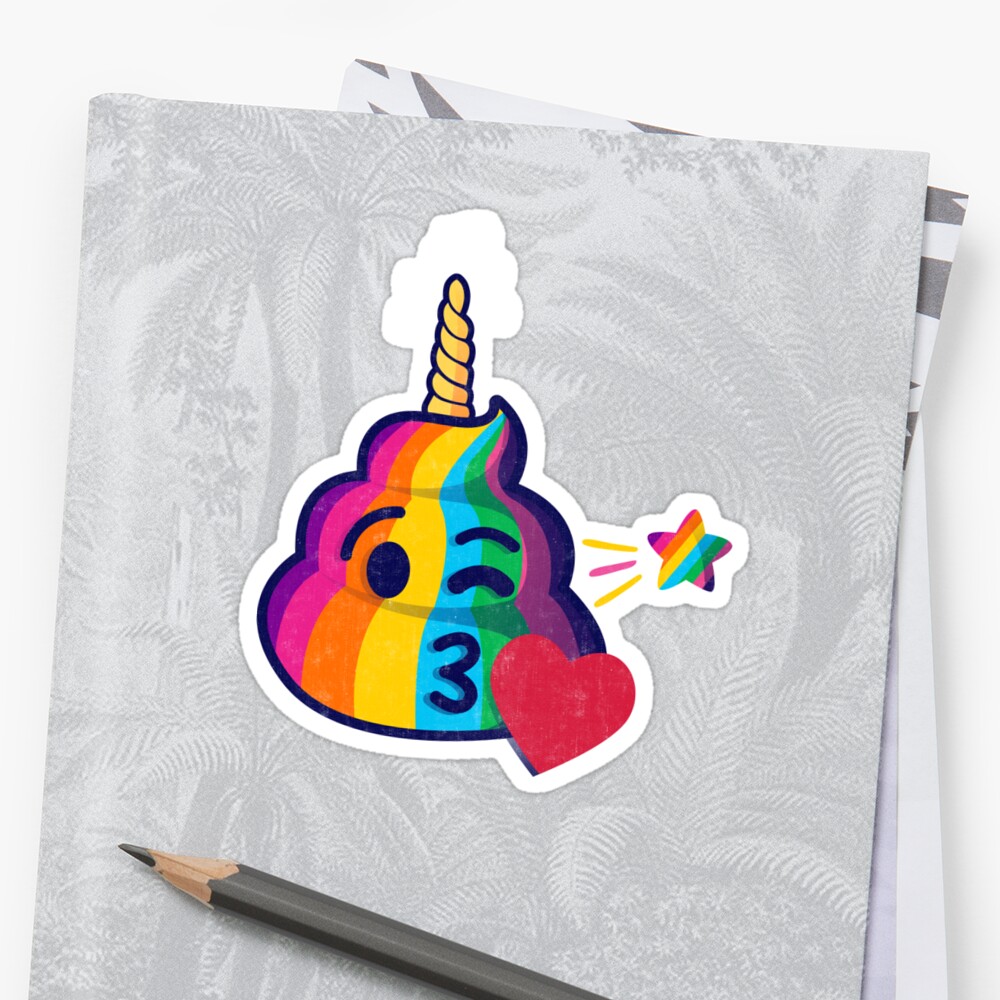 Unicorn Rainbow Poop Emoji Edible Cake Topper Image Cupcakes Unicorn ...