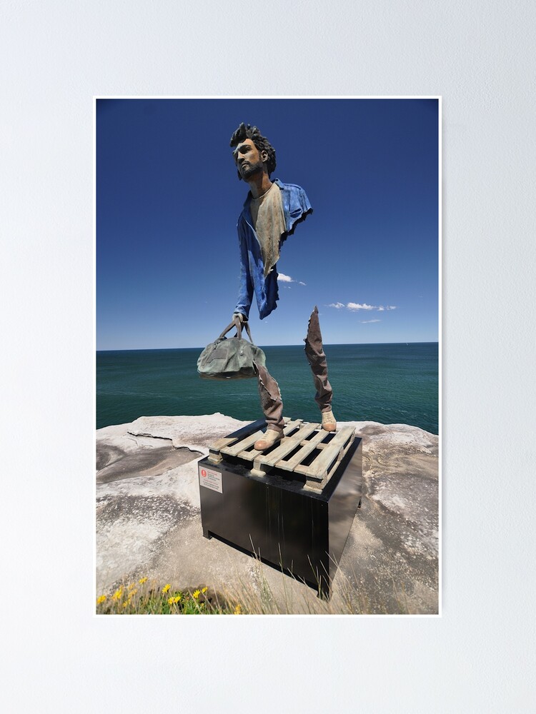 "Sculptures By The Sea Exhibition 2022 Missing Man" Poster for Sale