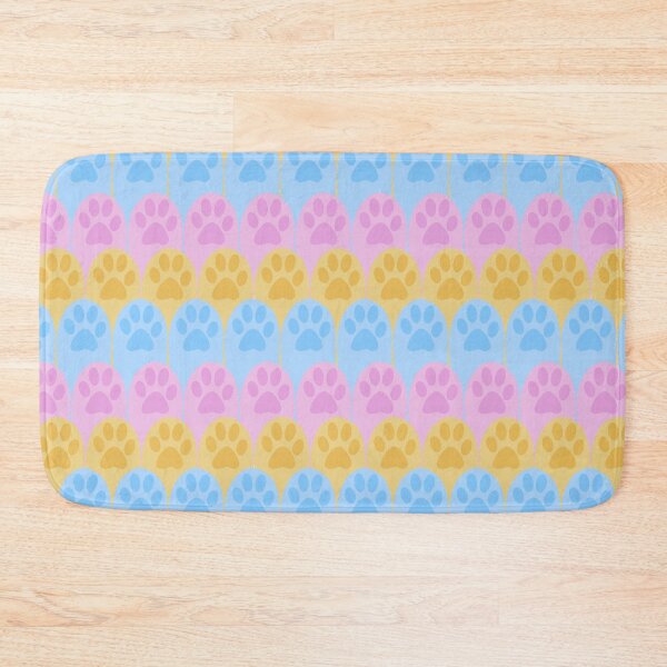 Item preview, Pastel Paw Print Pink Purple Yellow Blue Seamless Repetitive Pattern Cute designed and sold by marie-inks.