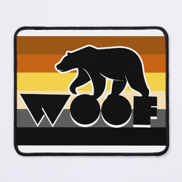 Item preview, WOOFZ® Black Bear Silhouette Woof Pride Gay Flag designed and sold by woofz.