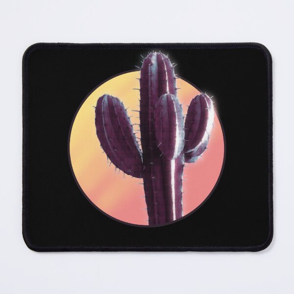 Item preview, Retro Circle Purple Cactus Sunset Sunrise Vintage 1980s Glitch designed and sold by marie-inks.