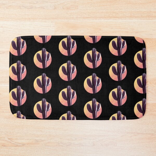 Item preview, Retro Circle Purple Cactus Sunset Sunrise  Vintage 1980s Glitch designed and sold by marie-inks.