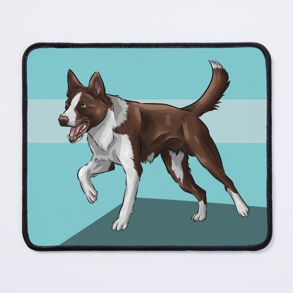 Item preview, Smooth Coated Border Collie | Chocolate and White | Blue Background designed and sold by shirinsart.