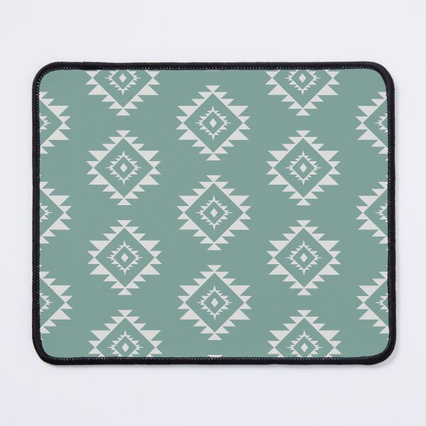 Item preview, Aztec polygone minimal pattern design pastel green and white designed and sold by vianahline.