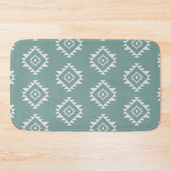 Item preview, Aztec polygone minimal pattern design pastel green and white designed and sold by vianahline.