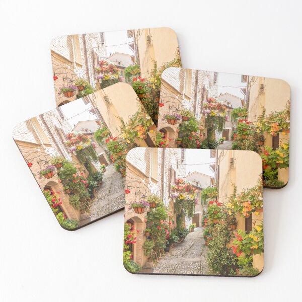 Item preview, Flowers in ancient street located in Spello village. Umbria Region, Italy. designed and sold by Paolo Modena Photography    -   Fine Italian Art.
