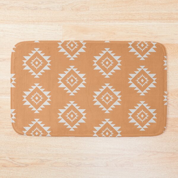 Item preview, Aztec polygone minimal pattern design retro orange and white designed and sold by vianahline.