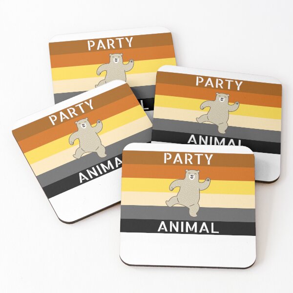 Item preview, WOOFZ® Party Animal Bear Dancing Gay Pride Flag designed and sold by woofz.