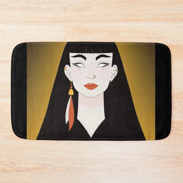 Item preview, Ancient Egyptian Goddess Symmetrical Fringe Eyes Art Nouveau Art Deco designed and sold by marie-inks.