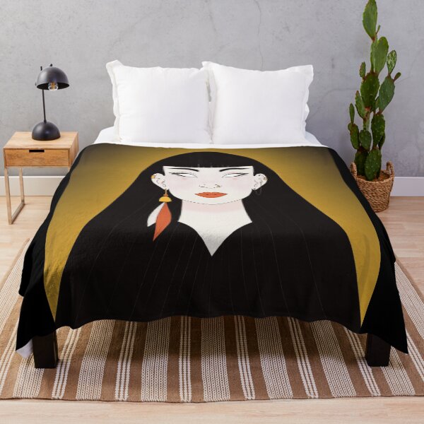 Item preview, Ancient Egyptian Goddess Symmetrical Fringe Eyes Art Nouveau Art Deco designed and sold by marie-inks.