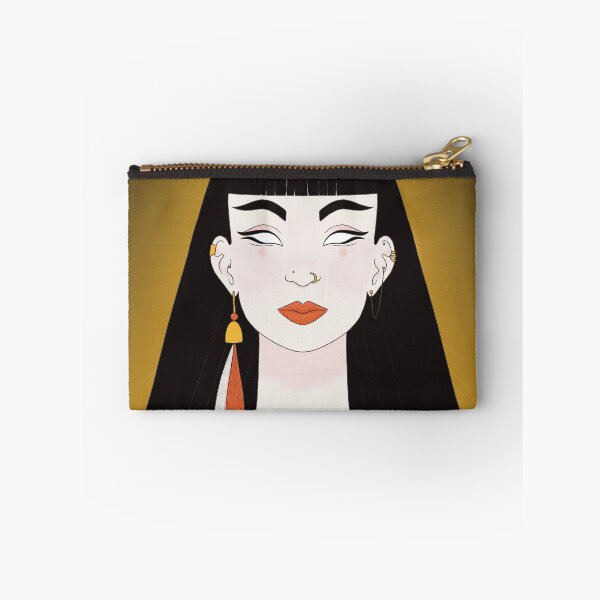Item preview, Ancient Egyptian Goddess Symmetrical Fringe Eyes Art Nouveau Art Deco designed and sold by marie-inks.