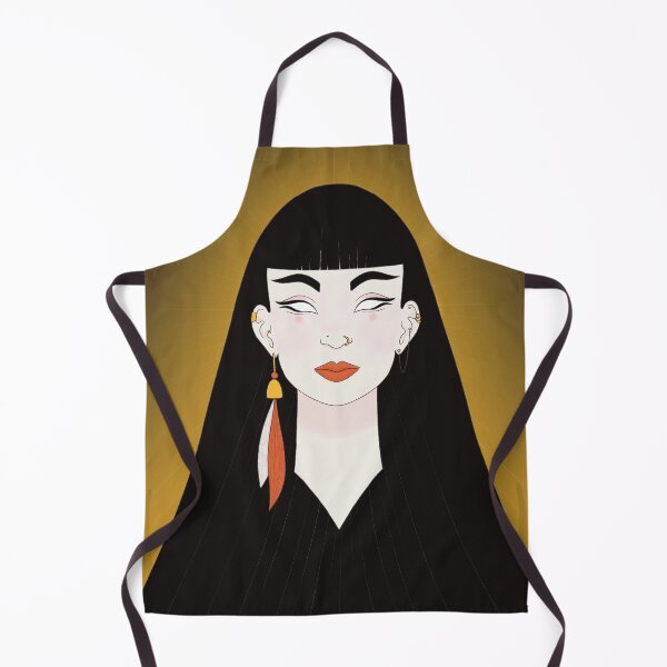 Item preview, Ancient Egyptian Goddess Symmetrical Fringe Eyes Art Nouveau Art Deco designed and sold by marie-inks.