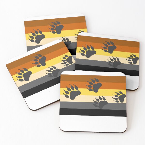Item preview, WOOFZ® Bear Paws Claws over Gay Pride Flag designed and sold by woofz.