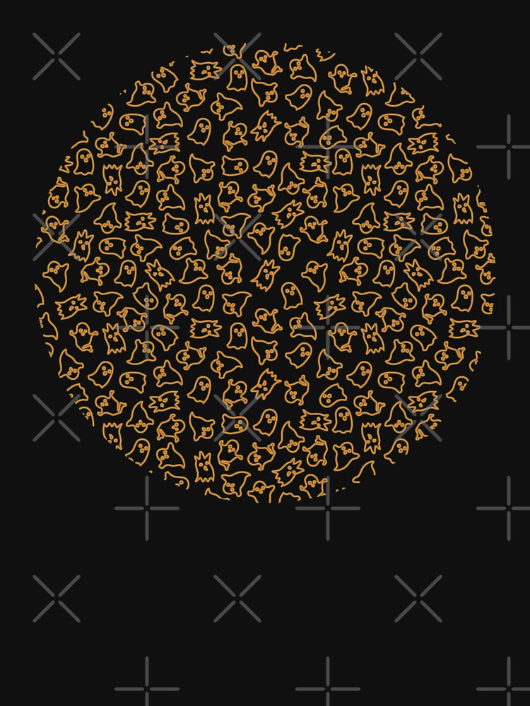 Halloween Neon Ghosts Pattern Orange by PrintablesP