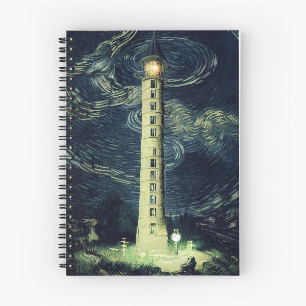 Item preview, Fantasy Wizard Tower Under A Night Sky In Van Gogh Style designed and sold by Toku Artist.