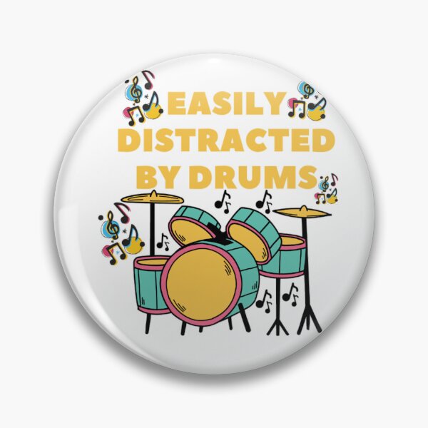 Item preview, Easily distracted by drums - Funny drummer_drummer quote designed and sold by Douniaya.
