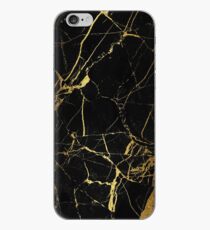 Vinilo o funda para iPhone Mármol negro y dorado | Textura
