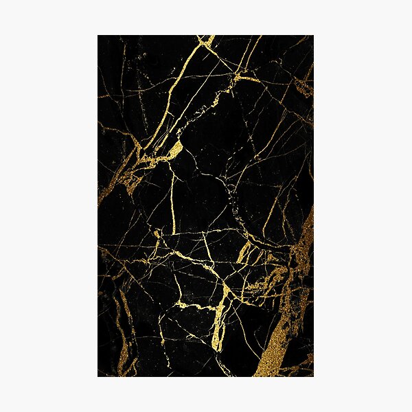 Black and gold Marble | Texture Photographic Print