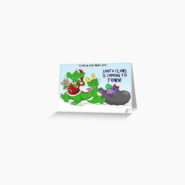 Santa Claws Christmas Card Greeting Card