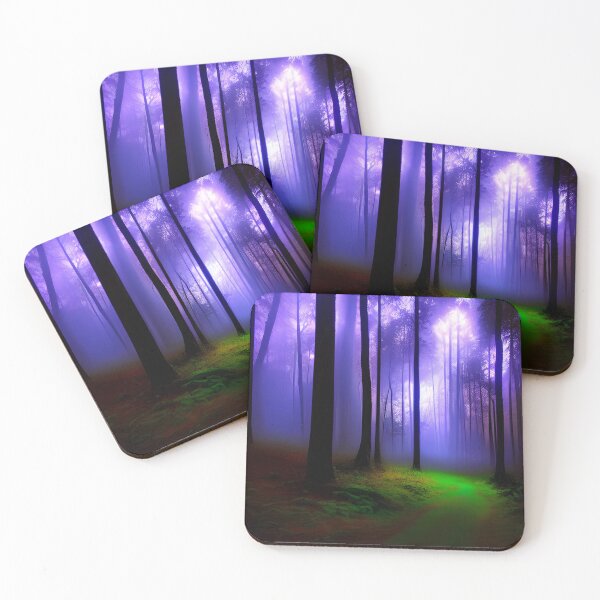 Item preview, dark forest with colorful lights designed and sold by f-design.