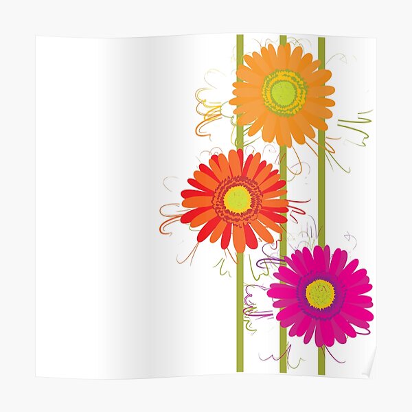 Gegbera flowers colorful decorative textile Poster