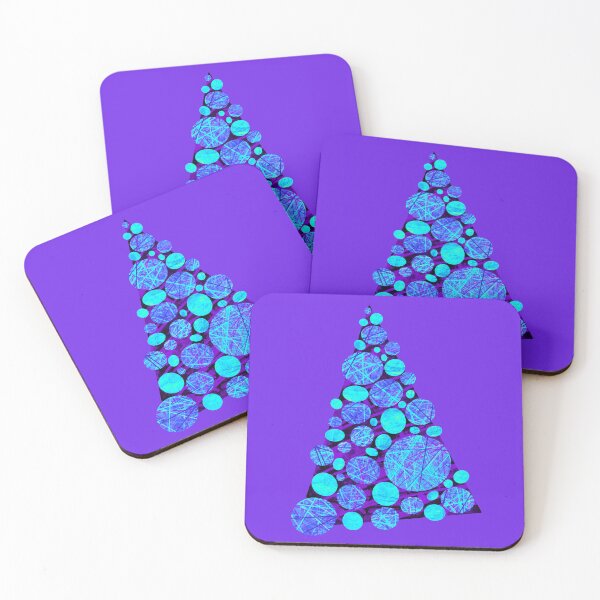 Item preview, Christmas Tree Baubles Purple Blue Modern Pattern designed and sold by AMSonArt.