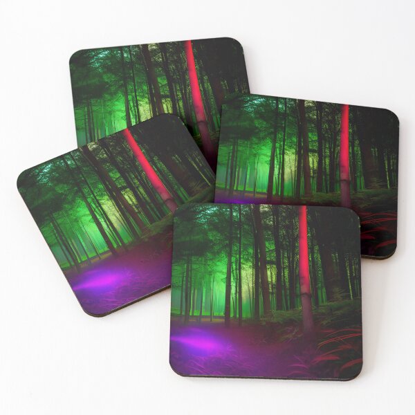 Item preview, forest with colorful lights designed and sold by f-design.