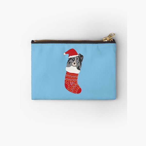 Item preview, Sheltie Dog with Santa Hat inside Christmas Sock designed and sold by SeasonalDogs.