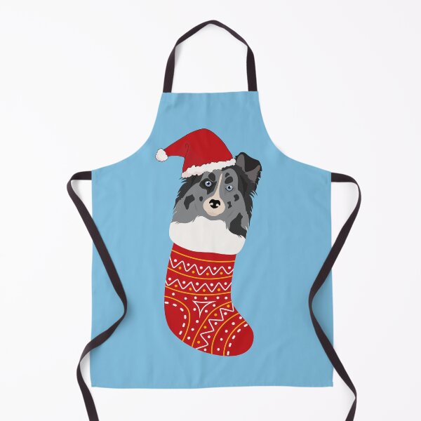 Item preview, Sheltie Dog with Santa Hat inside Christmas Sock designed and sold by SeasonalDogs.