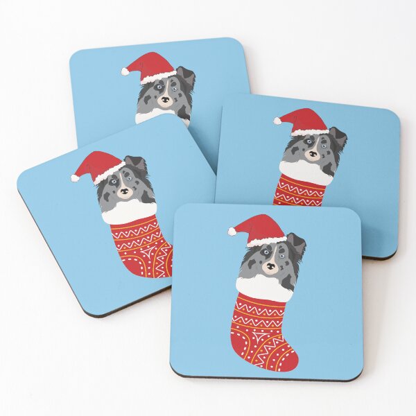 Item preview, Sheltie Dog with Santa Hat inside Christmas Sock designed and sold by SeasonalDogs.