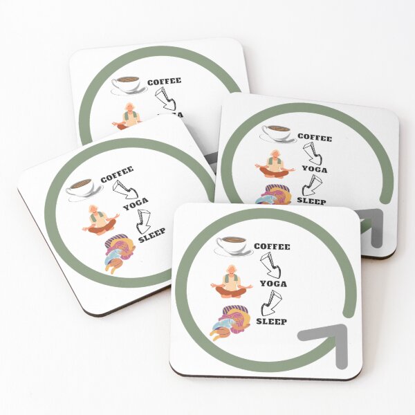 Item preview, Coffe yoga sleep, repeat designe designed and sold by SenhajiWorld.